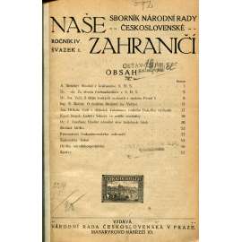 Naše zahraničí, ročník IV., svazek 1-4/1923. Sborník národní rady československé