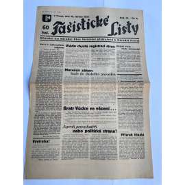 Fašistické listy, ročník IV., číslo 6/1934. Oficielní list Národní obce fašistické (noviny, pravicová literatura, 1. republika)