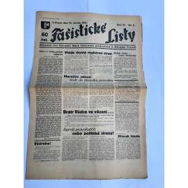 Fašistické listy, ročník IV., číslo 6/1934. Oficielní list Národní obce fašistické (noviny, pravicová literatura, 1. republika)
