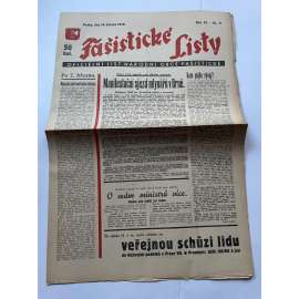 Fašistické listy, ročník VI., číslo 11/1936. Oficielní list Národní obce fašistické (noviny, pravicová literatura, 1. republika)