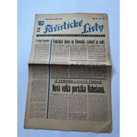 Fašistické listy, ročník VI., číslo 10/1936. Oficielní list Národní obce fašistické (noviny, pravicová literatura, 1. republika)