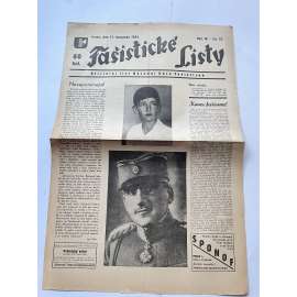 Fašistické listy, ročník IV., číslo 27/1934. Oficielní list Národní obce fašistické (noviny, pravicová literatura, 1. republika)