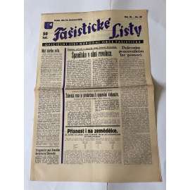Fašistické listy, ročník VI., číslo 30/1936. Oficielní list Národní obce fašistické (noviny, pravicová literatura, 1. republika)