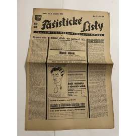 Fašistické listy, ročník V., číslo 32/1935. Oficielní list Národní obce fašistické (noviny, pravicová literatura, 1. republika)