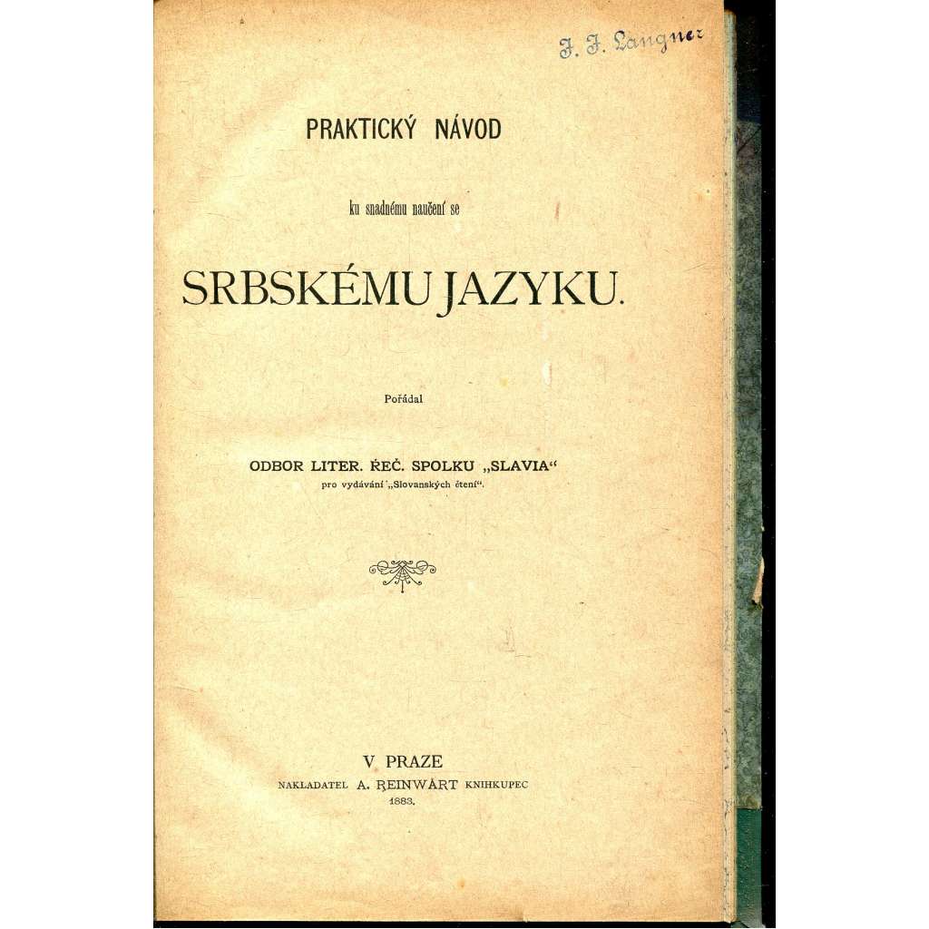 Praktický návod ku snadnému naučení se srbskému jazyku (srbština) - 1883