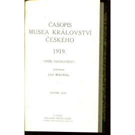 Časopis Musea království Českého, ročník XCIII./1919