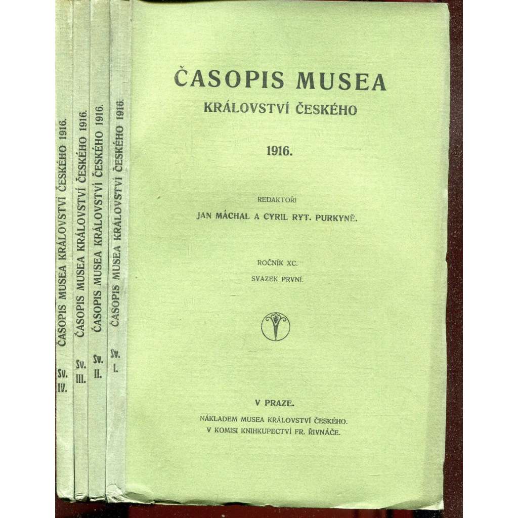 Časopis Musea království Českého, ročník XC., svazek I.-IV./1916