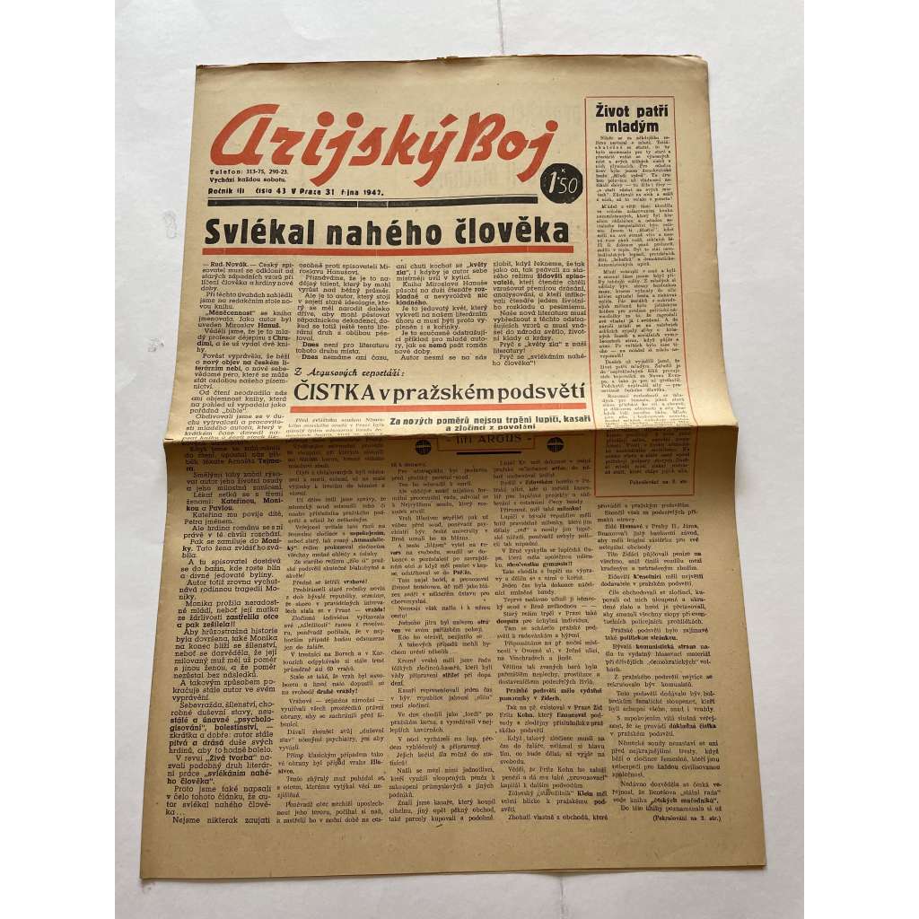 Arijský boj, ročník III., číslo 43/1942 - Ústřední list protižidovské ligy [časopis kolaborantů, nacismus, antisemitismus, protižidovské, Židé]