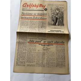 Arijský boj, ročník IV., číslo 40/1943 - Ústřední list protižidovské ligy [časopis kolaborantů, nacismus, antisemitismus, protižidovské, Židé]