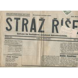 Stráž Říše, číslo 51/1931. Ústřední list Radikálních národovců československých (noviny, 1. republika)