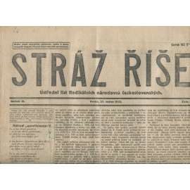 Stráž Říše, ročník VI., číslo 5/1932. Ústřední list Radikálních národovců československých (noviny, 1. republika)