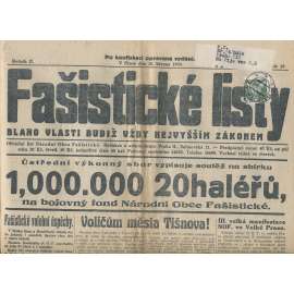 Fašistické listy, ročník II., číslo 10/1932. Oficiální list Národní obce fašistické (noviny, pravicová literatura, 1. republika)