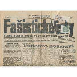 Fašistické listy, ročník II., číslo 6/1932. Oficiální list Národní obce fašistické (noviny, pravicová literatura, 1. republika)