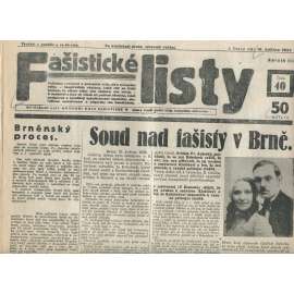 Fašistické listy, ročník III., číslo 40/1933. Oficiální list Národní obce fašistické (noviny, pravicová literatura, 1. republika)