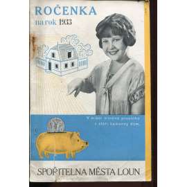 Ročenka na rok 1933. Spořitelna města Loun (Louny) - obálka Jaroslav Šváb
