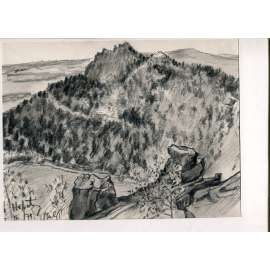 Kozí hřbety, kresba (František Malý) - 1971
