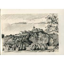 Sadská - kostel svatého Apolináře, kresba (anonym) - 1981