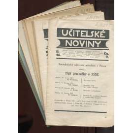 Učitelské noviny, rok 1931 / 1932 / 1933 (staré noviny, 1. republika) - 15 čísel časopisu