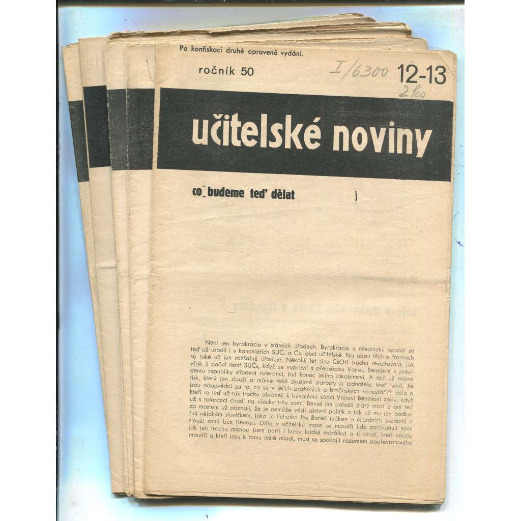 Učitelské noviny, rok 1936 / 1937 (staré noviny, 1. republika) - 8 čísel časopisu