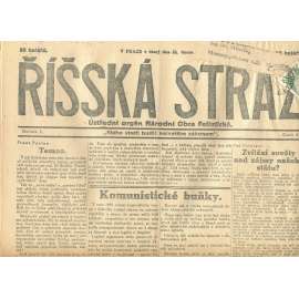 Říšská stráž, ročník I., číslo 6/1927. Ústřední orgán Národní obce fašistické (staré noviny, fašisté, Gajda)