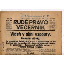 Rudé právo - večerník, ročník VIII., číslo 160 (16.7.1927) - staré noviny, 1. republika