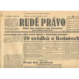 Rudé právo, ročník XII., číslo 126. Ústřední orgán Komunistické strany Československa (1.7.1931) - staré noviny, 1. republika