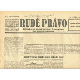 Rudé právo, ročník XII., číslo 144. Ústřední orgán Komunistické strany Československa (23.7.1931) - staré noviny, 1. republika