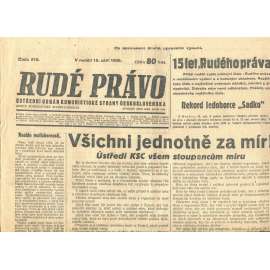 Rudé právo, číslo 216. Ústřední orgán Komunistické strany Československa (15.9.1935) - staré noviny, 1. republika