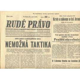 Rudé právo, číslo 221. Ústřední orgán Komunistické strany Československa (21.9.1935) - staré noviny, 1. republika