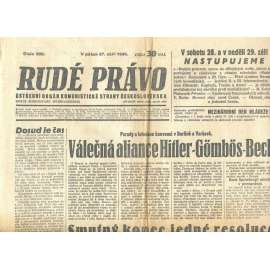 Rudé právo, číslo 226. Ústřední orgán Komunistické strany Československa (27.9.1935) - staré noviny, 1. republika