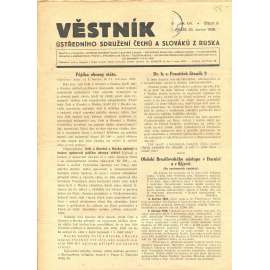 Věstník Ústředního sdružení Čechů a Slováků z Ruska, ročník XVI., číslo 9/1936 (legie, legionáři, legie v Rusku) - časopis