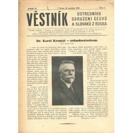 Věstník Ústředního sdružení Čechů a Slováků z Ruska, ročník XI., číslo 3/1930 (legie, legionáři, legie v Rusku) - časopis