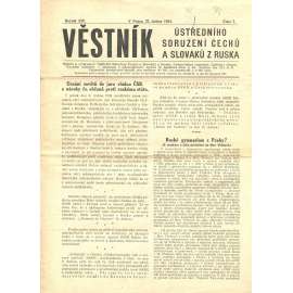 Věstník Ústředního sdružení Čechů a Slováků z Ruska, ročník XIV., číslo 7/1934 (legie, legionáři, legie v Rusku) - časopis
