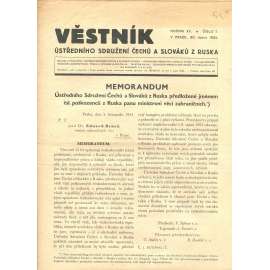 Věstník Ústředního sdružení Čechů a Slováků z Ruska, ročník XV., číslo 7/1935 (legie, legionáři, legie v Rusku) - časopis
