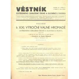 Věstník Ústředního sdružení Čechů a Slováků z Ruska, ročník XX., číslo 2/1940 (legie, legionáři, legie v Rusku) - časopis