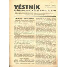 Věstník Ústředního sdružení Čechů a Slováků z Ruska, ročník XX., číslo 4/1940 (legie, legionáři, legie v Rusku) - časopis