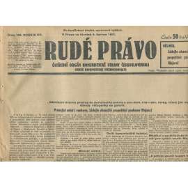 Rudé právo, ročník XII., číslo 105 (4.6.1931). Ústřední orgán Komunistické strany Československa (staré noviny, 1. republika)