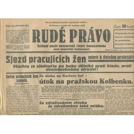 Rudé právo, ročník XII., číslo 85 (10.5.1931). Ústřední orgán Komunistické strany Československa (staré noviny, 1. republika)