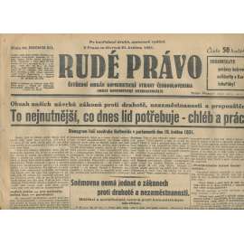 Rudé právo, ročník XII., číslo 94 (21.5.1931). Ústřední orgán Komunistické strany Československa (staré noviny, 1. republika)
