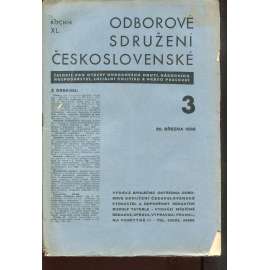 Odborové sdružení českoslovanské, ročník XL., číslo 3/1936 [Časopis pro otázky odborového hnutí, národního hospodářství, sociální politiku a právo pracovní]] odbory