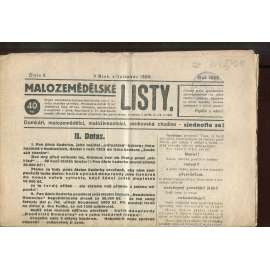 Malozemědělské listy, číslo 3/1928. Domkáři, malozemědělci, maloživnostníci, venkovská chudino - Sjednoťte se! (noviny)