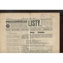 Malozemědělské listy, číslo 2/1928. Domkáři, malozemědělci, maloživnostníci, venkovská chudino - Sjednoťte se! (noviny)