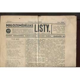 Malozemědělské listy, číslo 1/1928. Domkáři, malozemědělci, maloživnostníci, venkovská chudino - Sjednoťte se! (noviny)