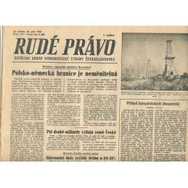 Rudé právo, číslo 216 (18.9.1946). Ústřední orgán Komunistické strany Československa (noviny)