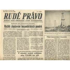 Rudé právo, číslo 216 (18.9.1946). Ústřední orgán Komunistické strany Československa (noviny)