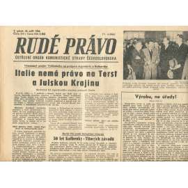 Rudé právo, číslo 218 (20.9.1946). Ústřední orgán Komunistické strany Československa (noviny)