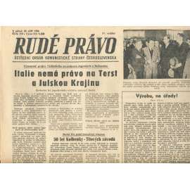 Rudé právo, číslo 218 (20.9.1946). Ústřední orgán Komunistické strany Československa (noviny)