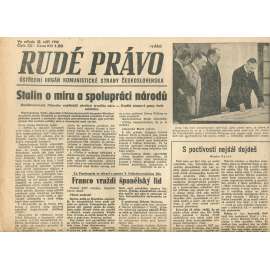 Rudé právo, číslo 222 (25.9.1946). Ústřední orgán Komunistické strany Československa (noviny)