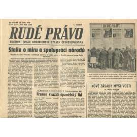 Rudé právo, číslo 223 (26.9.1946). Ústřední orgán Komunistické strany Československa (noviny)