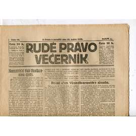 Rudé právo - večerník, ročník III., číslo 18. (23.1.1922). 1. republika, noviny